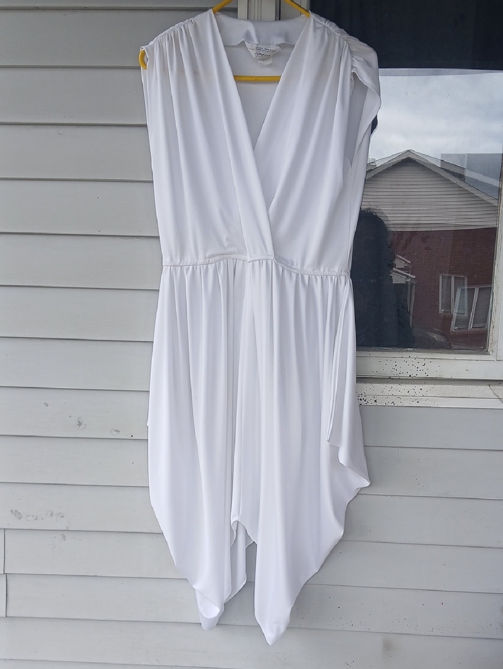 GUC Vintage 70s JcPenney Fashions White Split Tiered Ruffle Dress Size 11/12